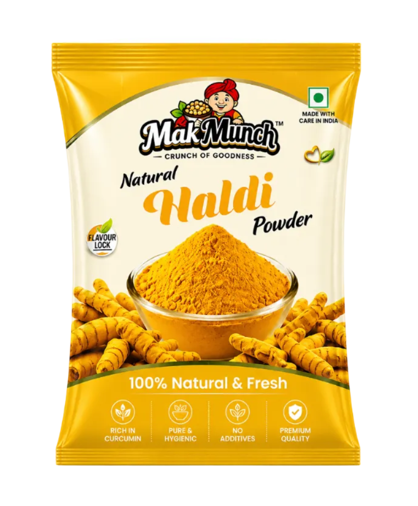 MakMunch Premium Haldi Powder 100g natural turmeric powder packaging